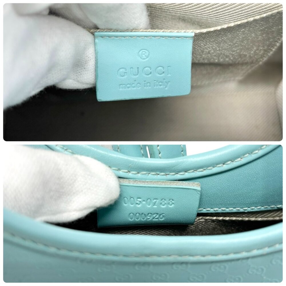 GUCCI Vintage Micro GG Monogram Logo Jackie Mini Tote Bag Mint Blue [105560] - Picture 14 of 14